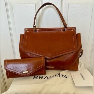 Brahmin Georgia Caramel Odin and Wallet Set
